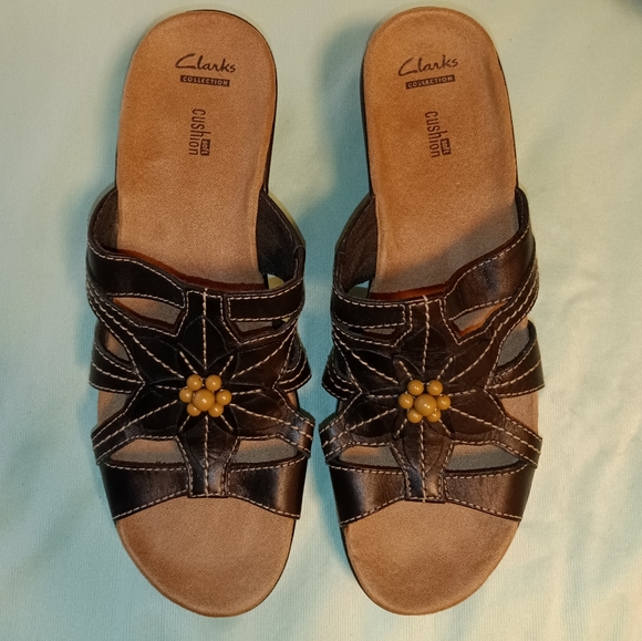 Clarks Collection Cushion Lexi Myrtle Leather Sandals Size 11 Narrow - Picture 5 of 10